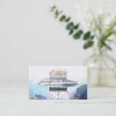 Rustige bakkerijkake Elegant blauwe tinten Visitekaartje (Staand voorkant)