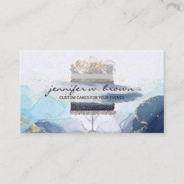 Rustige bakkerijkake Elegant blauwe tinten Visitekaartje