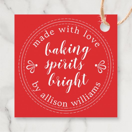 Rustige bakkerijspiritten, helder kerstfeestdag ro bedankjes labels (Achterkant)