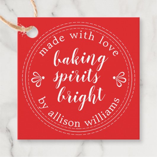 Rustige bakkerijspiritten, helder kerstfeestdag ro bedankjes labels (Voorkant)