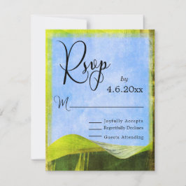 Rustige Bananenblad Boho Bestemming Trouw RSVP Kaartje
