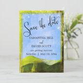Rustige Bananenblad met Lichtjes Boho Save the Dat Kaart (Staand voorkant)