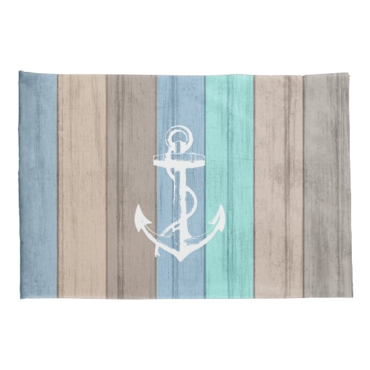 Rustige band Nautical Stripes & Anchor Kussensloop (Achterkant-Rechts)