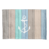 Rustige band Nautical Stripes & Anchor Kussensloop (Voorkant-Links)