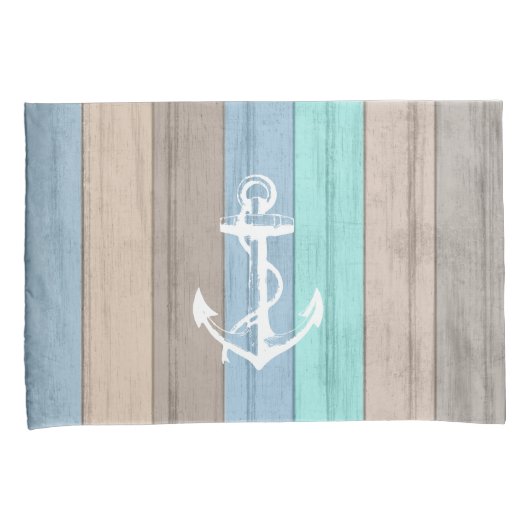 Rustige band Nautical Stripes & Anchor Kussensloop (Voorkant-Rechts)