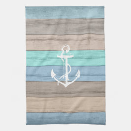 Rustige band Nautical Stripes & Anchor Theedoek