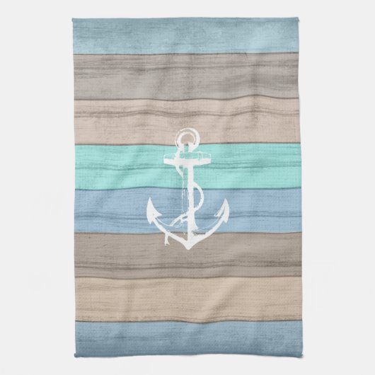 Rustige band Nautical Stripes & Anchor Theedoek (Verticaal)