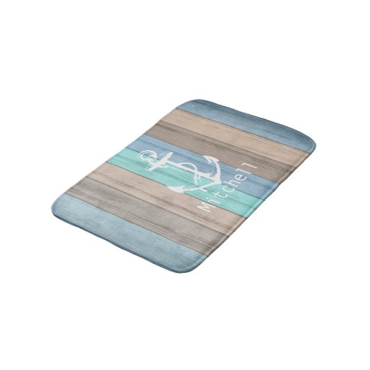 Rustige band Nautische strips en anker Badmat (Gekanteld)