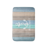 Rustige band Nautische strips en anker Badmat (Voorkant Verticaal)