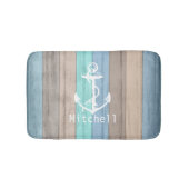 Rustige band Nautische strips en anker Badmat (Voorkant)