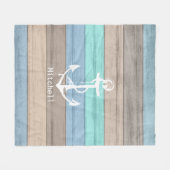 Rustige band Nautische strips en anker Fleece Deken (Voorkant (Horizontaal))