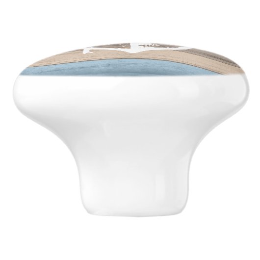 Rustige band Nautische strips en anker Keramische Knop (Zijkant)