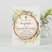 Rustige baptismebossen herfst bladgroen kaart (Staand voorkant)