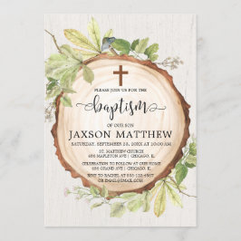 Rustige baptismebossen herfst bladgroen kaart