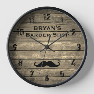 Rustige Barber Shop Large Clock