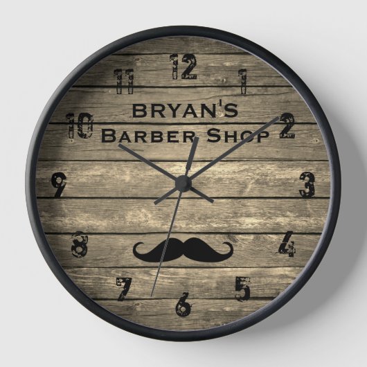 Rustige Barber Shop Large Clock (Voorkant)