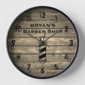 Rustige Barber Shop Large Clock (Voorkant)