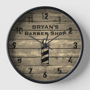 Rustige Barber Shop Large Clock
