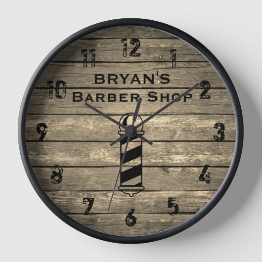 Rustige Barber Shop Large Clock (Voorkant)