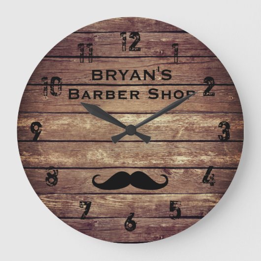 Rustige Barber Shop Large Clock Grote Klok (Voorkant)