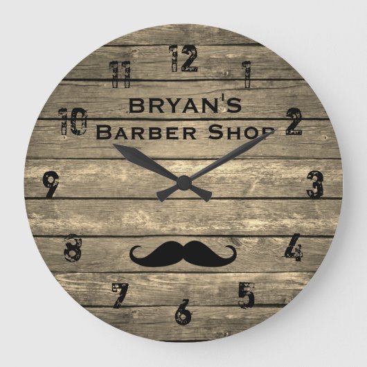 Rustige Barber Shop Large Clock Grote Klok (Voorkant)