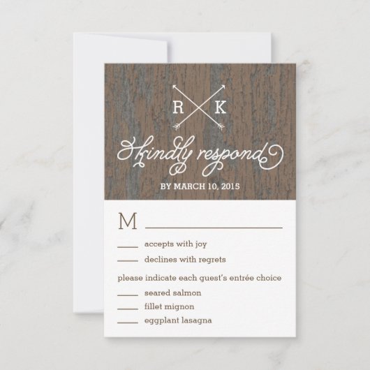 Rustige Bark Wedding Response / RSVP-kaarten RSVP Kaartje (Voorkant)