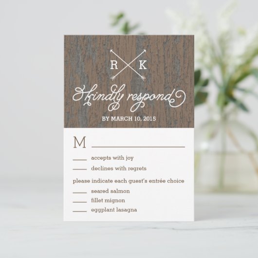 Rustige Bark Wedding Response / RSVP-kaarten RSVP Kaartje (Staand voorkant)