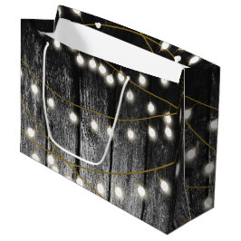 Rustige Barn Black Wood Gold String Lights Groot Cadeauzakje