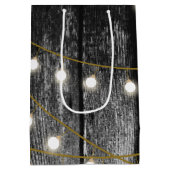 Rustige Barn Black Wood Gold String Lights Medium Cadeauzakje (Achterkant)