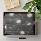 Rustige Barn Black Wood Gold String Lights Tissuepapier (Geschenk)