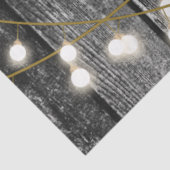 Rustige Barn Black Wood Gold String Lights Tissuepapier (Detail)