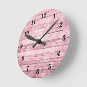 Rustige Barn Boards Shabby Pink Distress Wood Ronde Klok (Hoek)