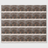 Rustige Barn & Cottage sneeuwscène Cadeaupapier (Vlak)