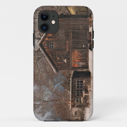 Rustige Barn & Cottage  sneeuwscène Case-Mate iPhone Case (Achterkant)
