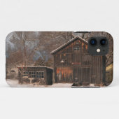 Rustige Barn & Cottage  sneeuwscène Case-Mate iPhone Case (Achterkant (horizontaal))