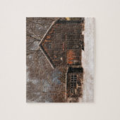 Rustige Barn & Cottage  sneeuwscène Legpuzzel (Verticaal)