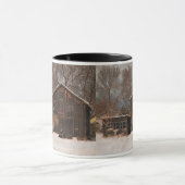 Rustige Barn & Cottage sneeuwscène Mok (Midden)