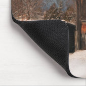 Rustige Barn & Cottage  sneeuwscène Muismat (Hoek)