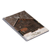 Rustige Barn & Cottage  sneeuwscène Notitieboek (Rechterzijde)