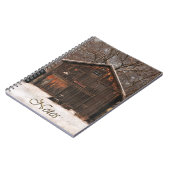 Rustige Barn & Cottage  sneeuwscène Notitieboek (Linkerzijde)