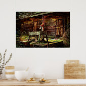 Rustige Barn en waterpomp Poster (Keuken)