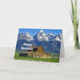 Rustige Barn Mountains Landscape Foto Birthday Kaart