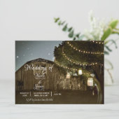 Rustige Barn & Tree Lights Land Jars Weddenschap Kaart (Staand voorkant)