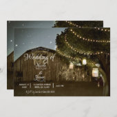 Rustige Barn & Tree Lights Land Jars Weddenschap Kaart (Voorkant / Achterkant)