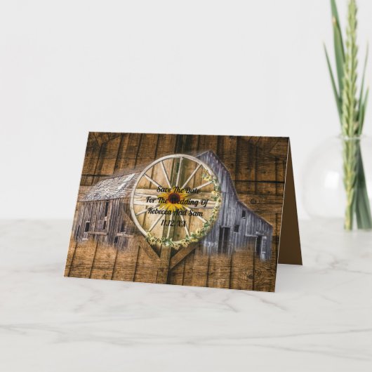 Rustige Barn Wagon Zonnebloem Feestdagen Kaart (Voorkant)
