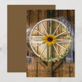 Rustige Barn Wagon Zonnebloem Feestdagenkaart (Voorkant / Achterkant)