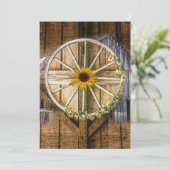 Rustige Barn Wagon Zonnebloem Feestdagenkaart (Staand voorkant)