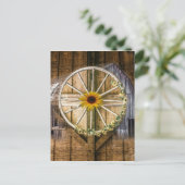 Rustige Barn Wagon Zonnebloem Feestdagenkaart (Staand voorkant)