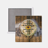 Rustige Barn Wagon Zonnebloem Magneet (Voorkant / Achterkant)