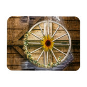 Rustige Barn Wagon Zonnebloem Magneet (Horizontaal)